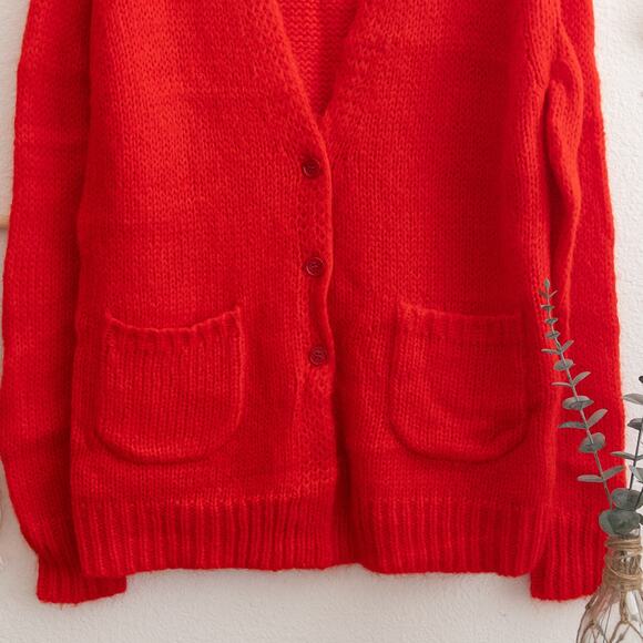 LHD Sycamore Canyon Red Mohair Sweater Cardigan Size XS - Picture 4 of 7